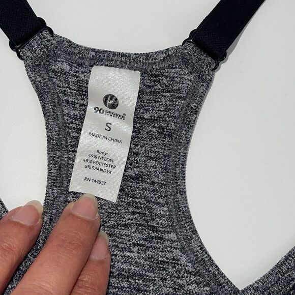 90 Degree By Reflex Womens Sports Bra Racerback Active Black Gray Old Rose Small - Picture 3 of 6